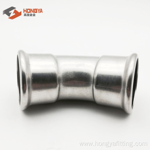 Stainless Steel DVGW Press Plumbing Fitting 45 Elbow